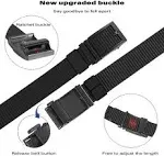 JUKMO Ratchet Belt for Men Nylon Web Tactical Gun Belt with Automatic Slide Buckle