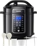 COMFEE’ 9-in-1 Electric Pressure Cooker 13 Presets Instant Multi Cooker Olla de Presion Slow Cooker Rice Cooker Steamer Sauté Yogurt Maker Non-Stick Pot 6 Quart Black, Aluminum