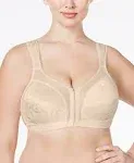 Playtex 18 Hour Front-Close Wirefree Bra Flex Back Light Beige 44DDD 4695 NWT