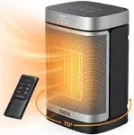 Dreo 1500W Space Heater, 70° Oscillating Electric Heater for Indoor Use, Digital Thermostat, 4 Modes, 12h Timer, Portable Personal Heater PTC Ceramic Heater Quick Safety Heating for Home Office