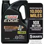 Castrol 03081 Edge 10W-30 Synthetic Motor Oil - 5 qt jug