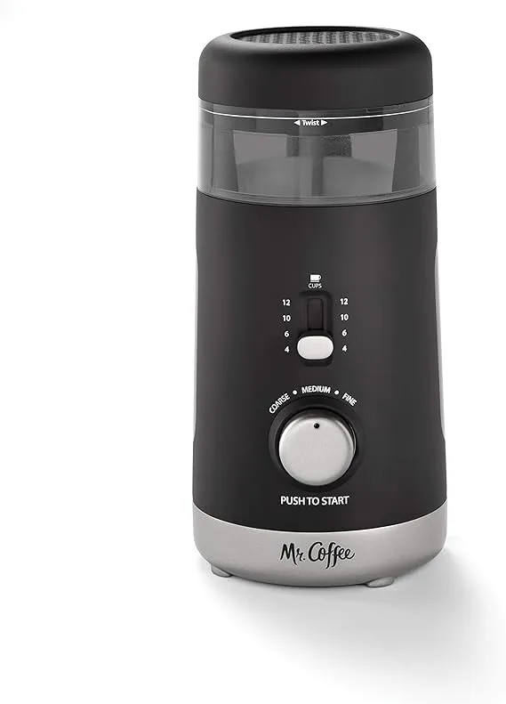 Mr. Coffee BVMC-PBG77 Multi-Grind 12-Cup Automatic Coffee Grinder, Black