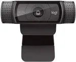 Logitech C920x HD Pro Webcam, Full HD 1080p/30fps Video Calling, Clear Stereo Audio, HD Light Correction, Works with Skype, Zoom, FaceTime, Hangouts, PC/Mac/Laptop/Macbook/Tablet - Black