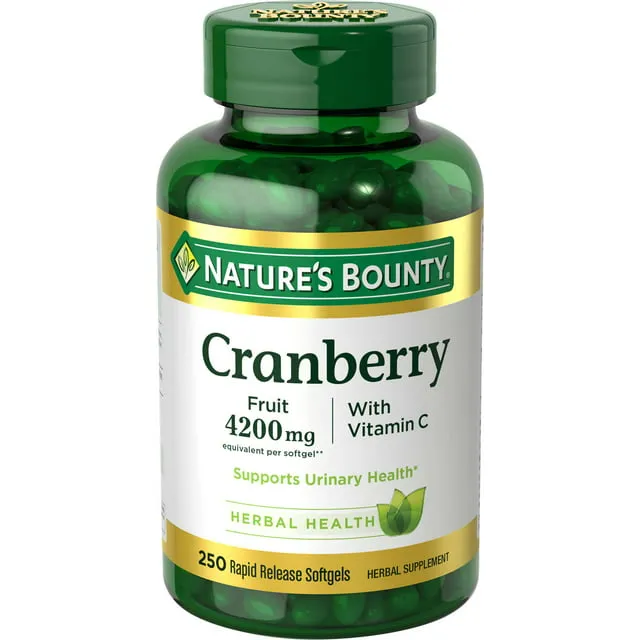 Nature's Bounty Cranberry with Vitamin C Softgels - 4200mg, 250 ct