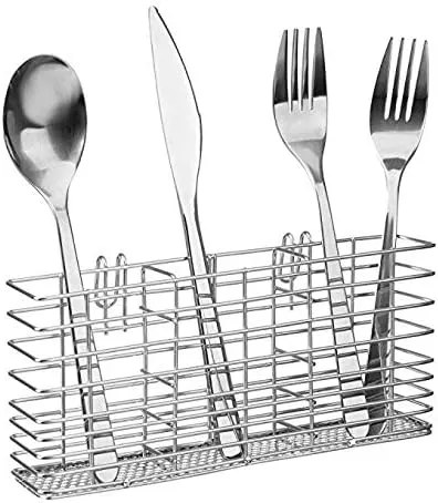 Cutlery Utensil Silverware Drying Rack Chopsticks Basket Holder with Hooks, Flat