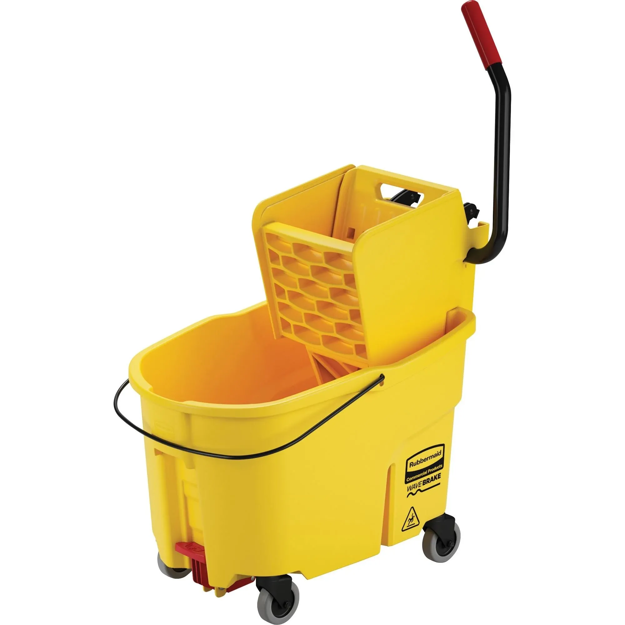 Rubbermaid WaveBrake 44 qt Bucket/Side Press Wringer, Yellow (RCPFG618688YEL)