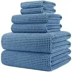 POLYTE Oversize, 60 x 30 in., Quick Dry Lint Free Microfiber Bath Towel Set, 6