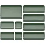 9 Pcs Stackable Drawer Organizer Trays Set, Green, Multifunctiona<wbr/>l Storage fo...