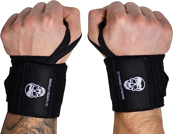 Gymreapers Bandages de poignet d'haltérophilie (approuvé IPF) 45,7 cm de qualité professionnelle avec boucle de pouce robuste – Meilleur bandage pour la compétition d'haltérophilie, la musculation, la