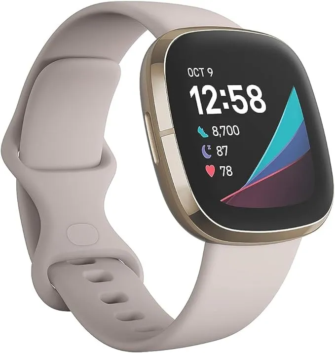 Fitbit Sense Advanced Smartwatch with Tools for Heart Health, Stress Management & Skin Temperature Trends, Sage Grey/Silver, One Size (S & L Bands Included)