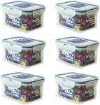 Rectangular Water Tight Food Container, Set of 6 (15 Oz Each)