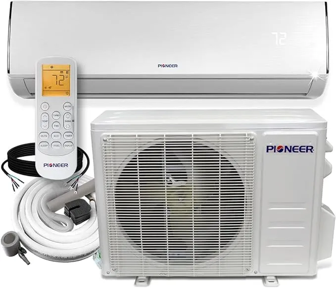 Pioneer Diamante Series 24,000 BTU 18 SEER 230V Ductless Mini-Split Air Conditioner Heat Pump Full Set with 16 ft. Kit