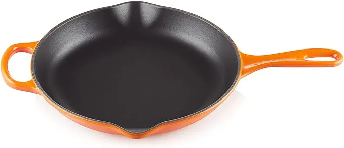 Le Creuset Enameled Cast Iron Signature Iron Handle Skillet, 9" (1-3/8 qt.), Flame