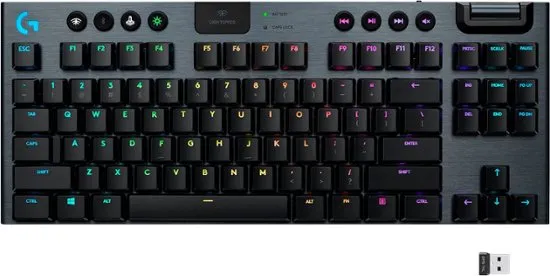 Logitech G915 TKL Tenkeyless Lightspeed Wireless RGB Mechanical Gaming Keyboard, Low Profile Switch Options, Lightsync RGB, Advanced Wireless and Bluetooth Support - Linear