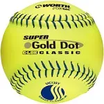 Worth 12" USSSA Gold Dot Classic Slowpitch Softballs, Yellow - 12 pack