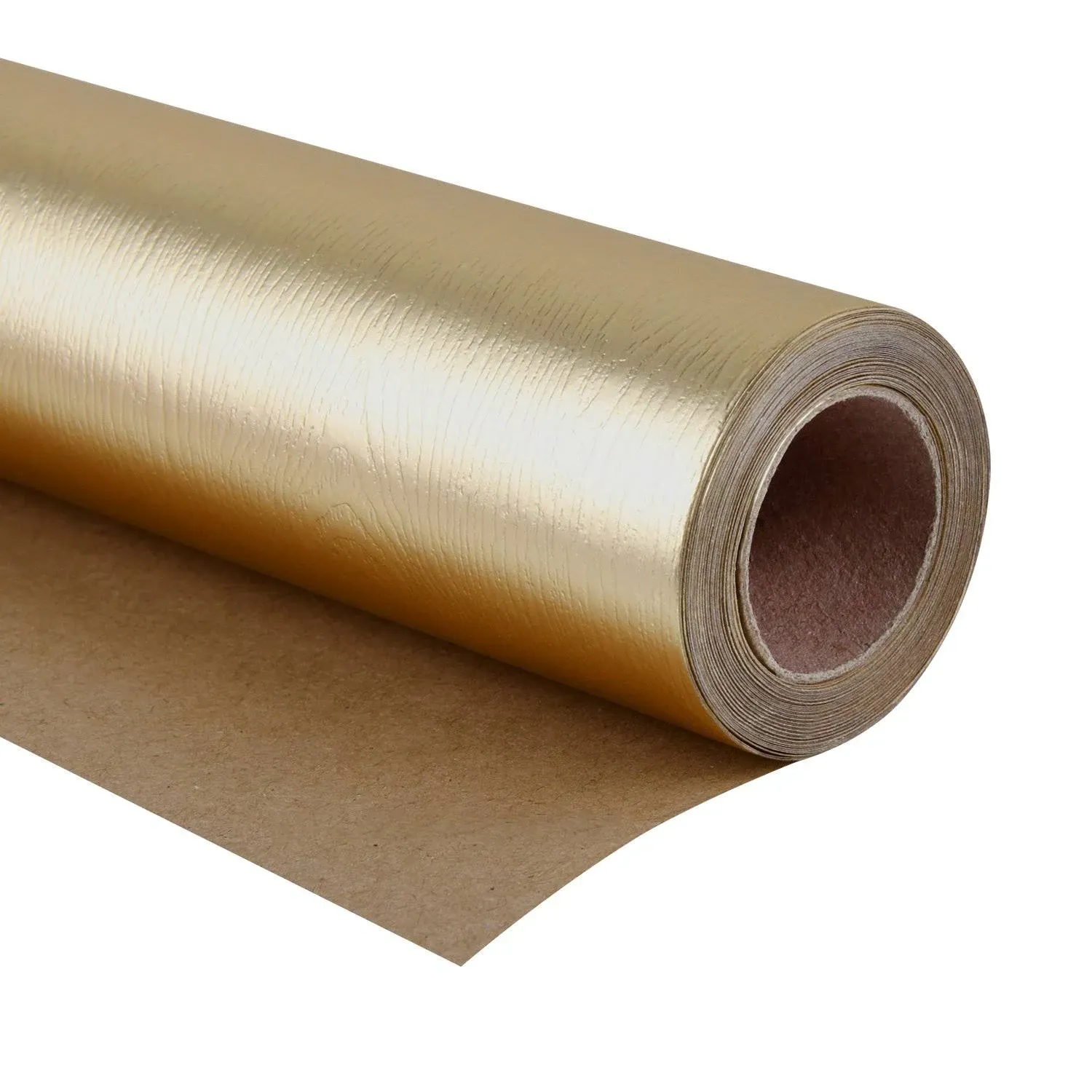 WRAPAHOLIC Wrapping Paper Roll - Basic Texture Matte Gold for Birthday, Holiday ...