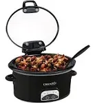 Crockpot™ 4.5-Quart Lift & Serve Hinged Lid Slow Cooker, One-Touch Control, Black