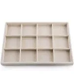 Oirlv Stackable 12 Girds Jewelry Trays Jewelry Storage Tray Showcase Display Org