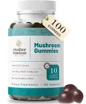 Mother Nutrient Mushroom Supplement Gummies with Pure Mushroom Extract Reishi, Chaga, Cordyceps, Shiitake and Lions Mane