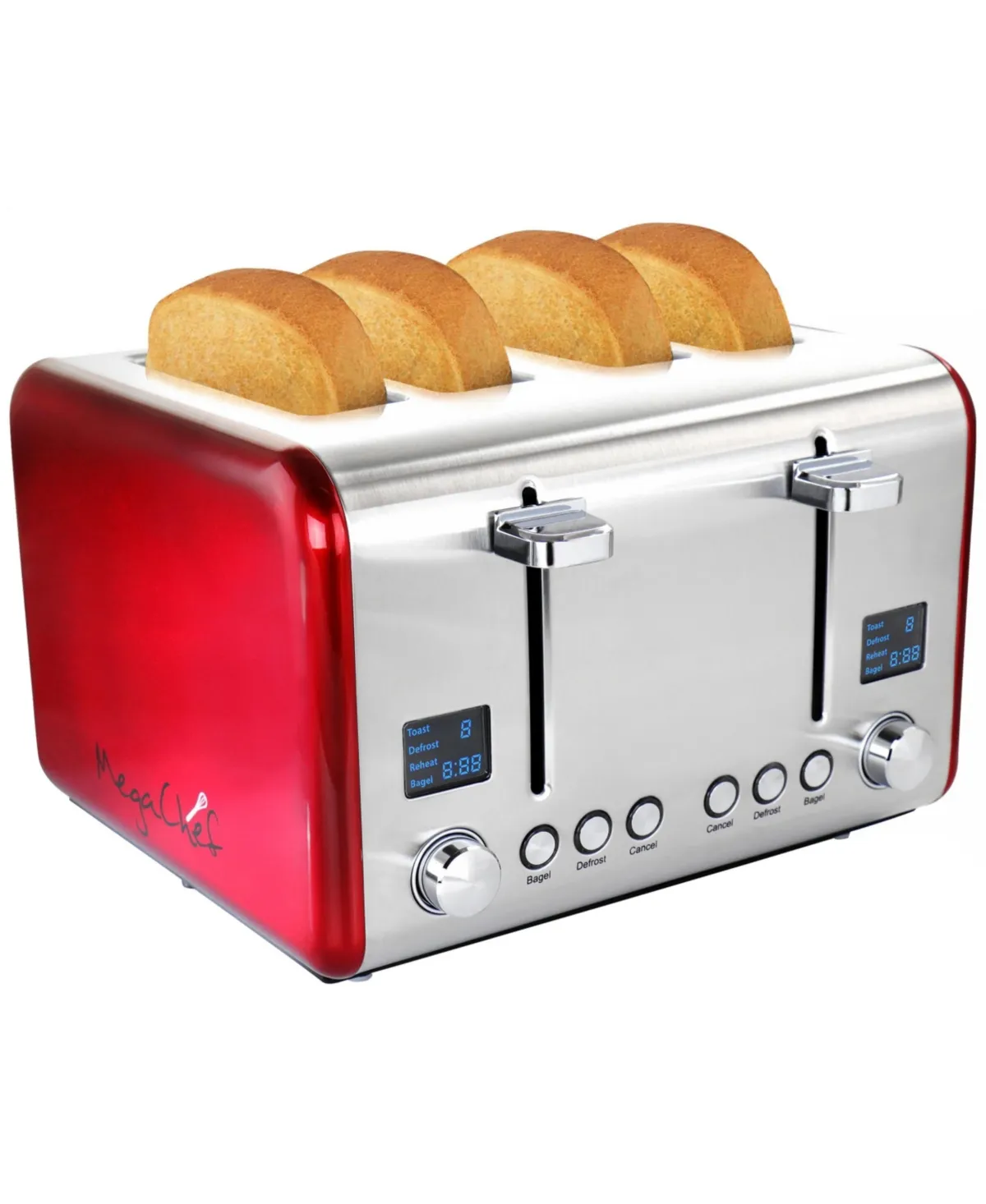 MegaChef 4 Slice Toaster in Stainless Steel