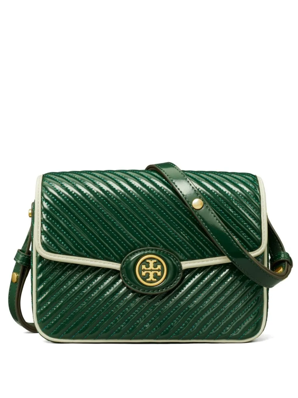 Tory Burch Robinson Patent Quilted Convertible Shoulder Bag