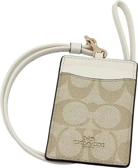 Coach Signature PVC Lanyard Light Khaki Chalk F63274