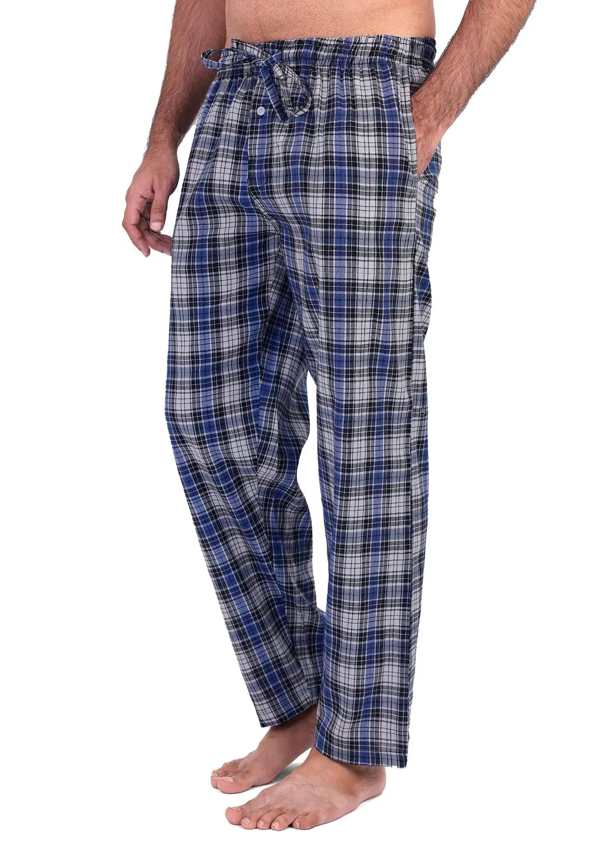 Place & Street Plaid Pajama Pants for Men - 100% Cotton Pj Pants - Woven ...