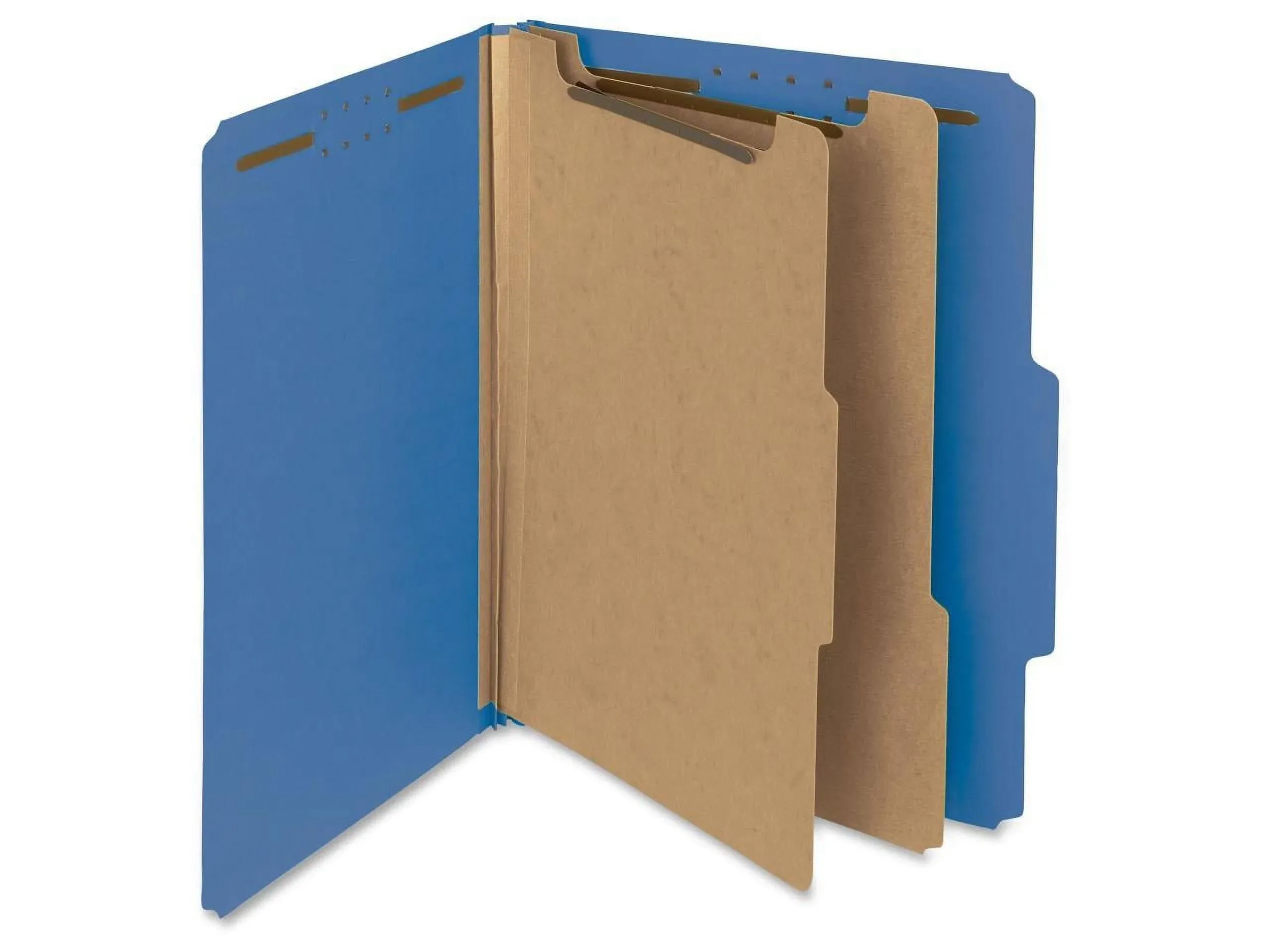 Smead - 100% Recycled Pressboard Classification Folders, 2 Dividers, Letter size, Dark Blue, 10/Box