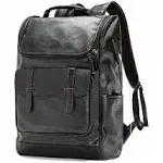 CHAO RAN Leather Travel Backpack Business Men Laptop With... 