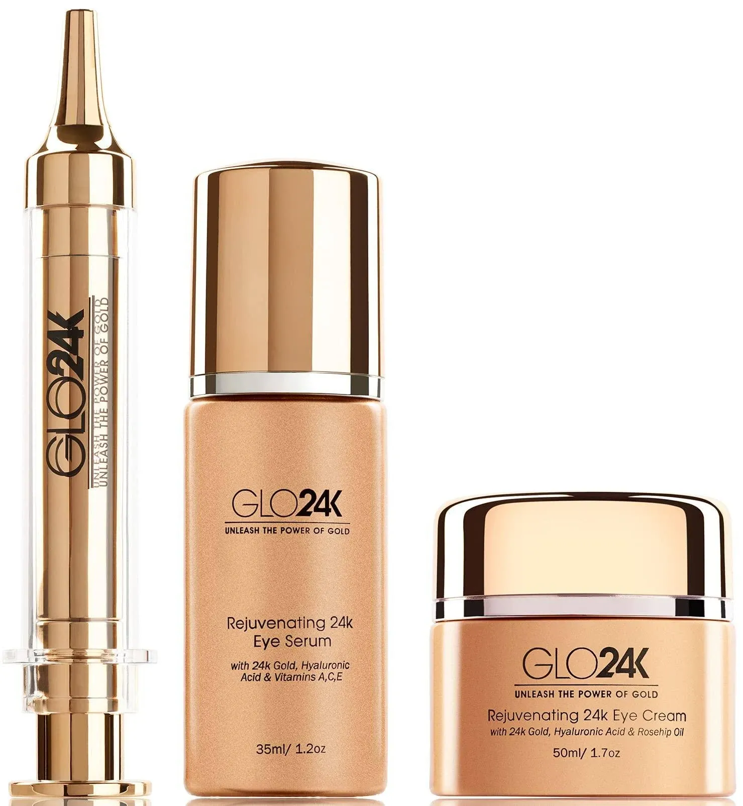 GLO24K Complete Eye Care Set with Our 24K Instant Facelift Cream, Eye