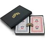 Copag 2023 Wsop World Series of Poker 100% Plastic Playing Cards, Bridge Size (Narrow) Red/Blue Double Deck Set (Jumbo Index)