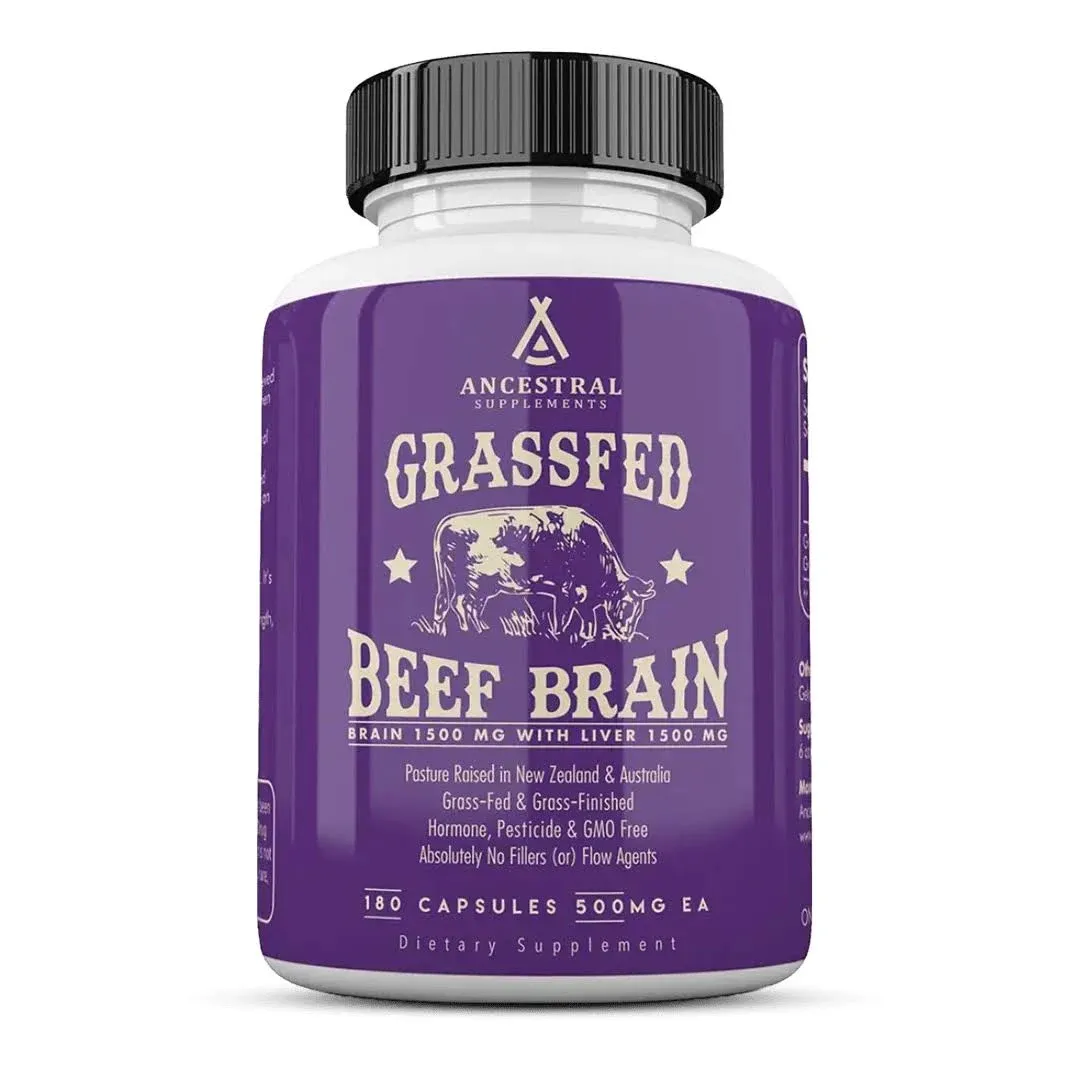 Ancestral Supplements Grass Fed Brain with Liver Supports Brain, Mood, Memory