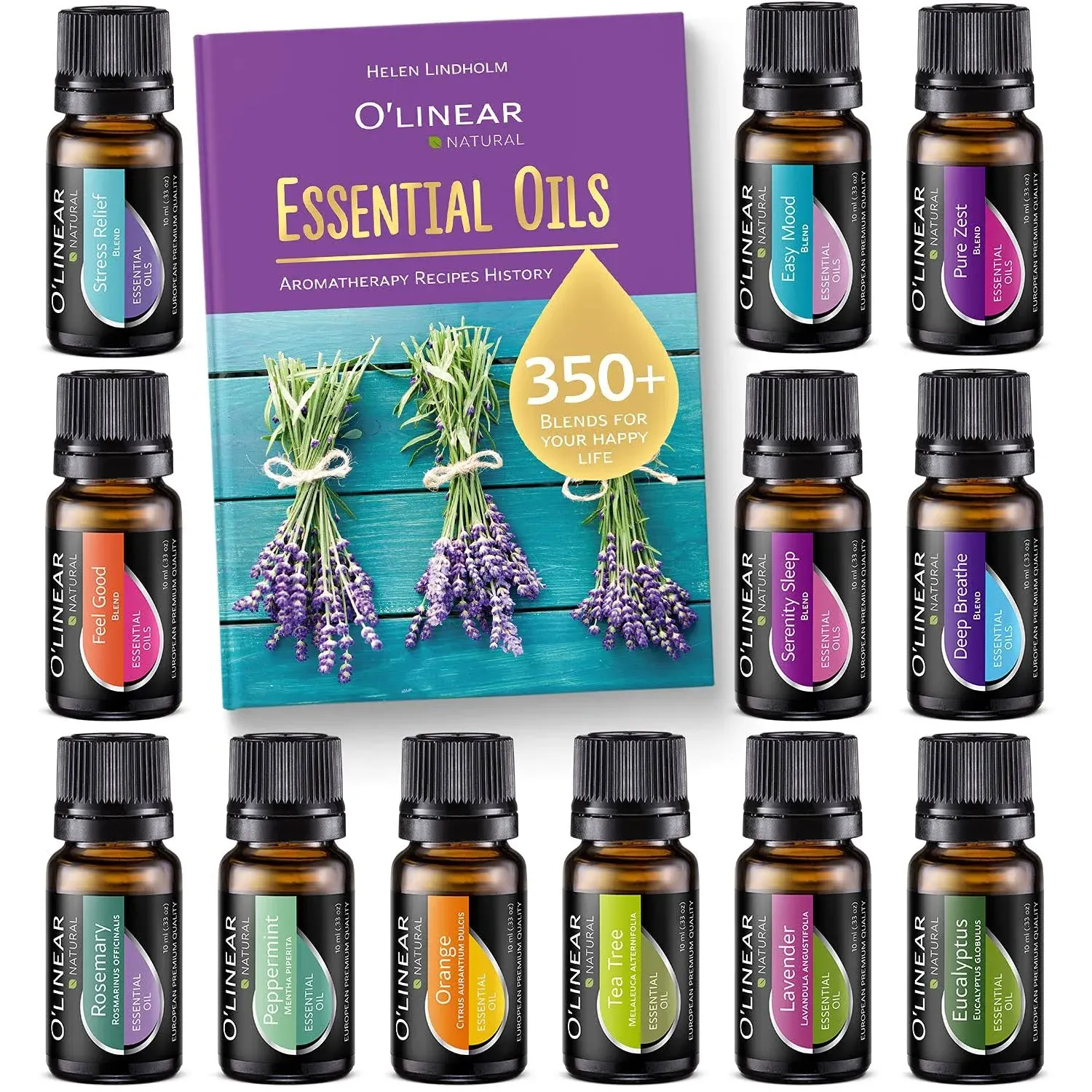 O'linear Essential Oils for Diffusers Aromatherapy Set Top 12 Blends and Humidifier Perfect Starter Kit 6 & Pure Scents Woman Me