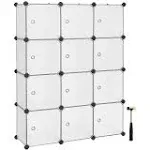 Plactic Storage Organizer White / 12 Cubes (11.8”L x 11.8”W x 11.8”H)