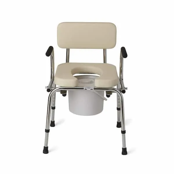 Medline Heavy Duty Padded Drop-Arm Commode