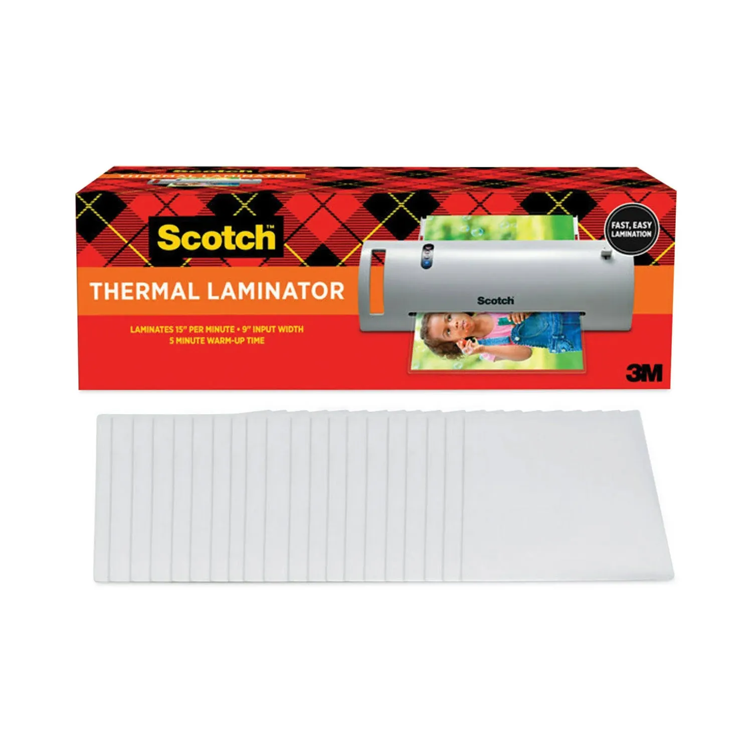 Scotch Thermal Laminator with 20 Letter Size Pouches Value Pack, Gray