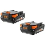 RIDGID 18 Volt Compact Lithium-Ion Battery 2-Pack