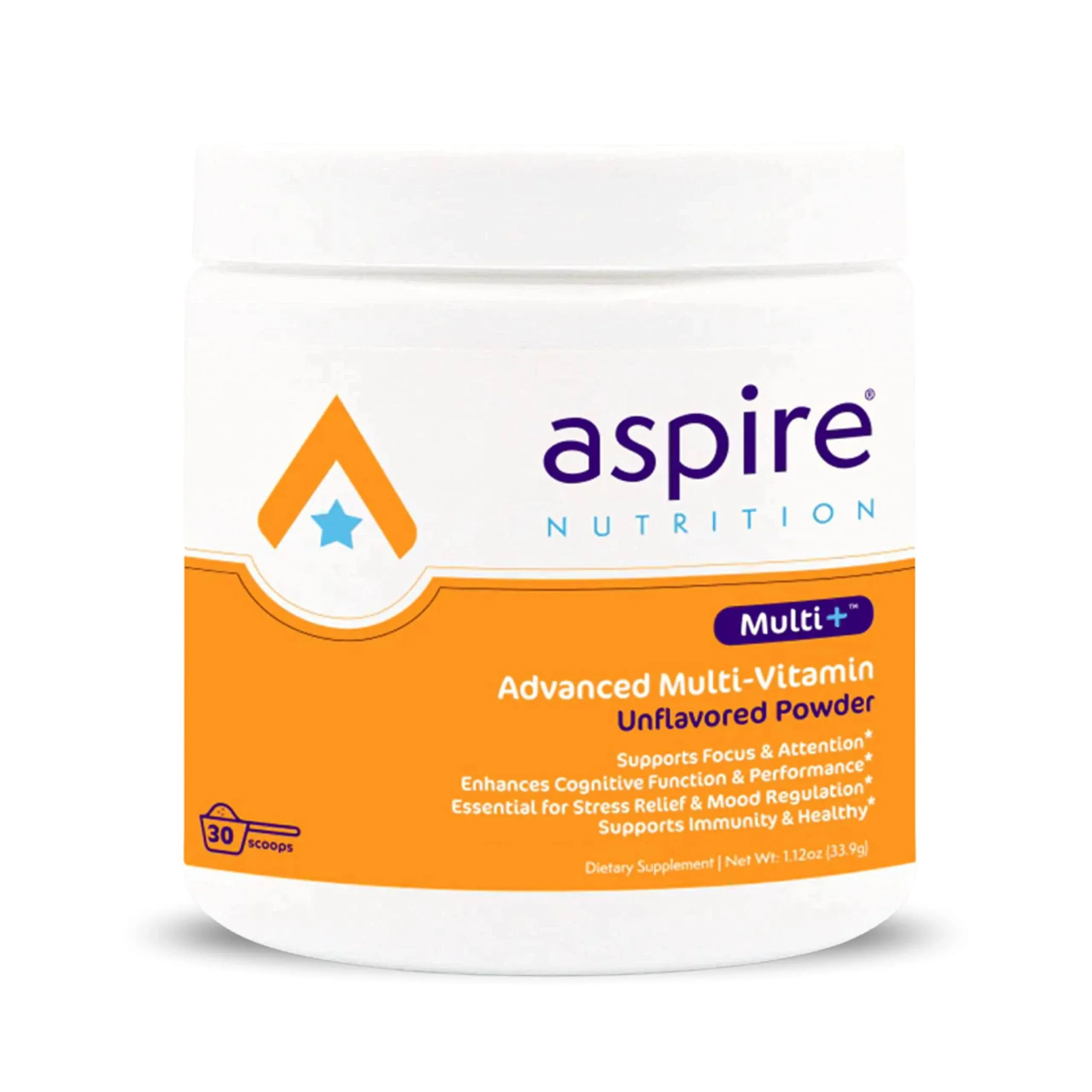 Aspire Multi+ Advanced Multivitamin for Kids, Men & Women (Unflavored Powder)