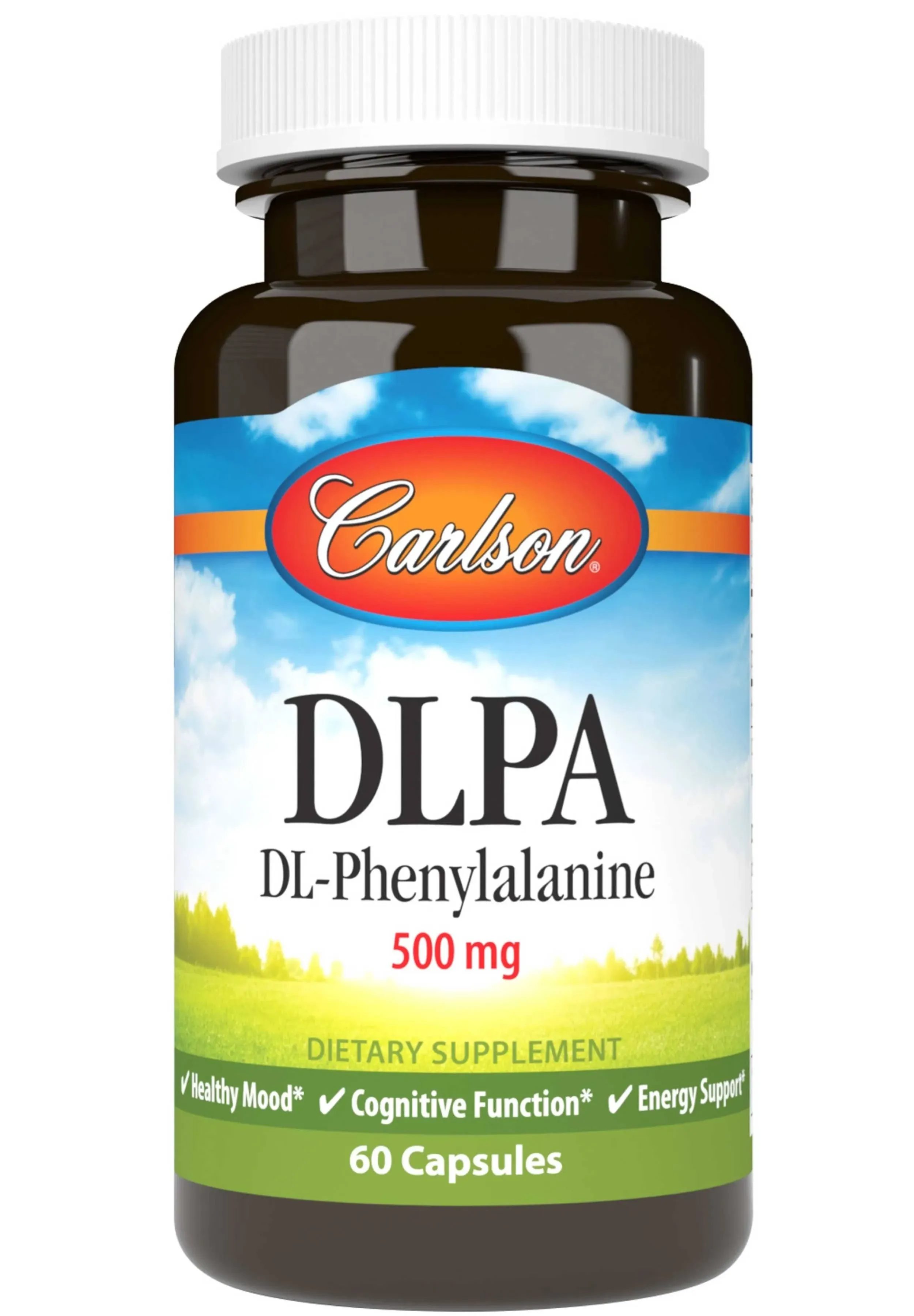 Carlson DLPA DL-Phenylalanine 500 mg Mood, Cognitive & Nervous System Support Supplement - 60 Capsules