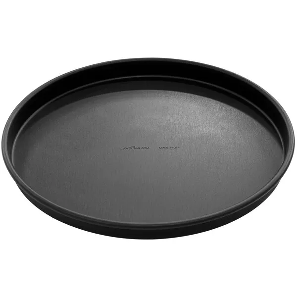 LloydPans 8&quot; x 1&quot; Heavy Weight Aluminum Straight Sided Pizza Pan with Pre Seasoned Tuff-Kote&#xAE; Finish H90R-08X1-PSTK