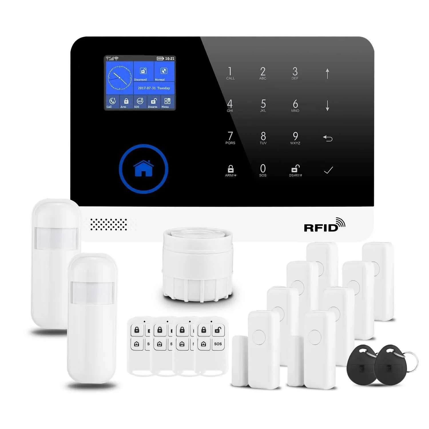 Burglar Alarm System for Home, DIY 4G WiFi Wireless Security Alarm Kit with GSM and Free APP