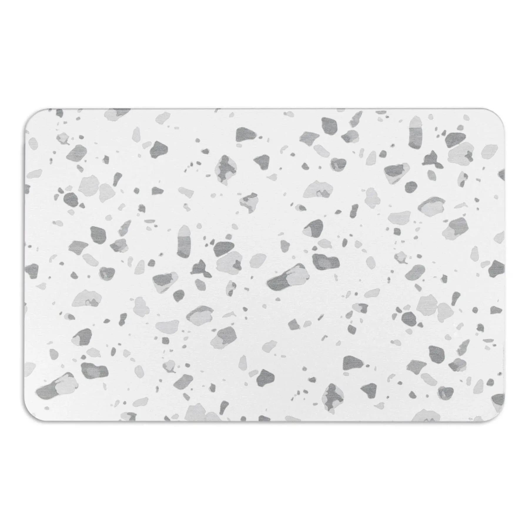 Grey Terrazzo White Stone Non Slip Bath Mat