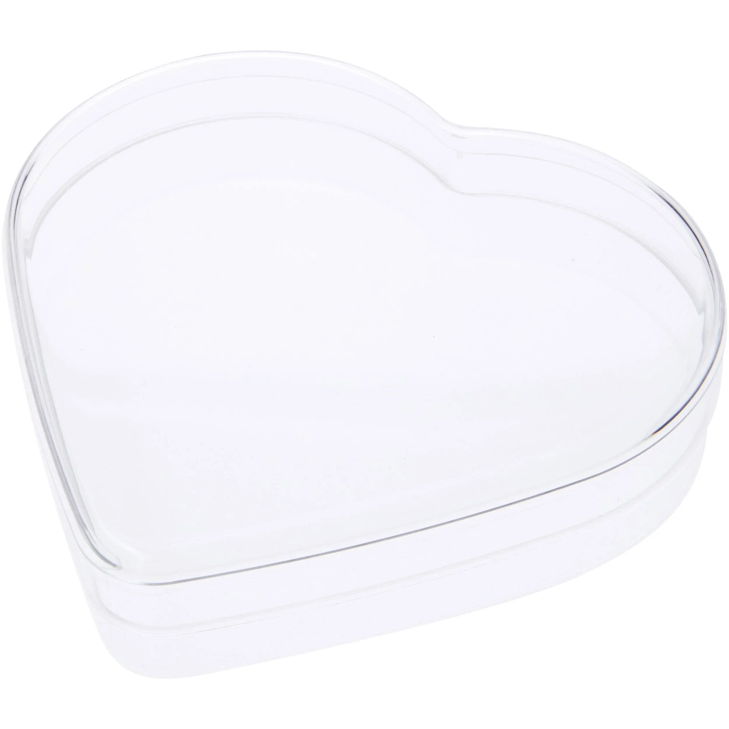 Pioneer Plastics Clear Heart Shaped Plastic Container, 6&#034; W x 1.375&#034; H