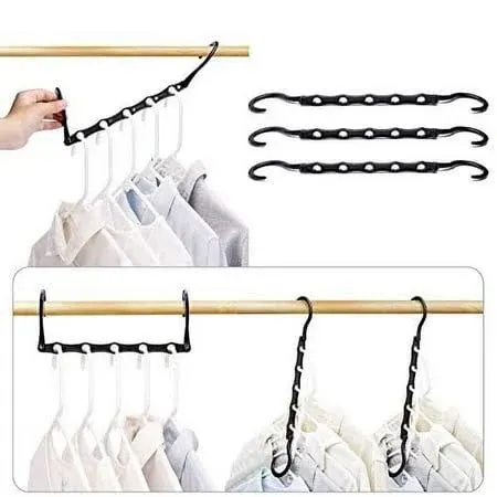 NEW HOUSE DAY Space Saving Hangers for Heavy Clothes 16 Pack Black Magic Hangers