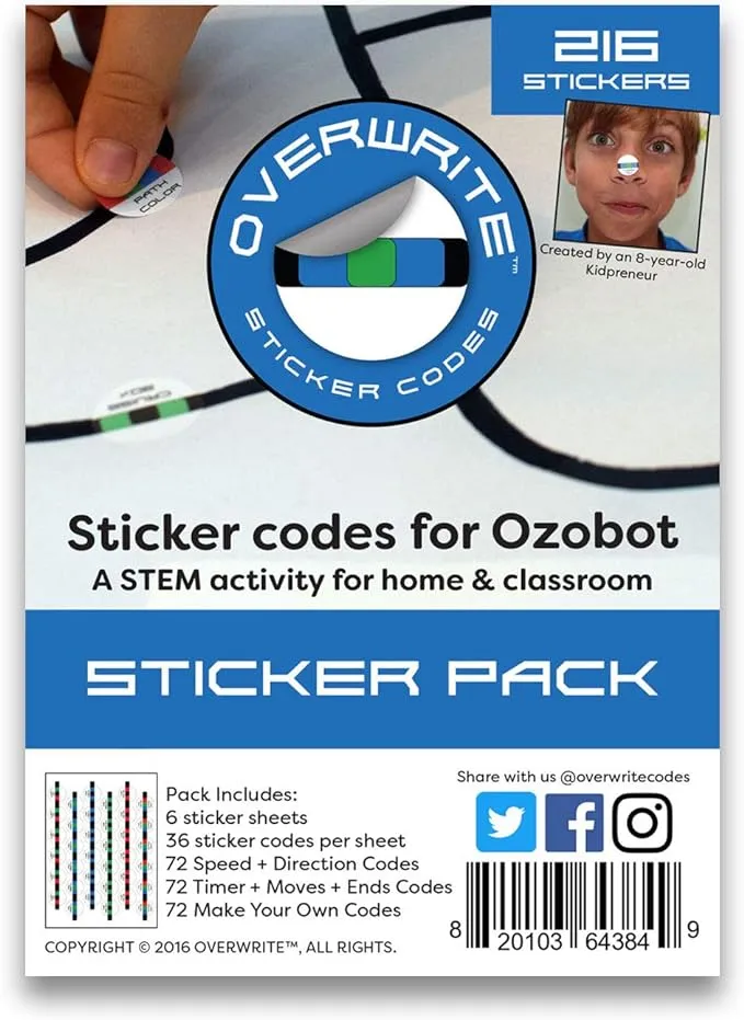 overwrite Sticker Codes (Codes Pack) for use with Ozobot