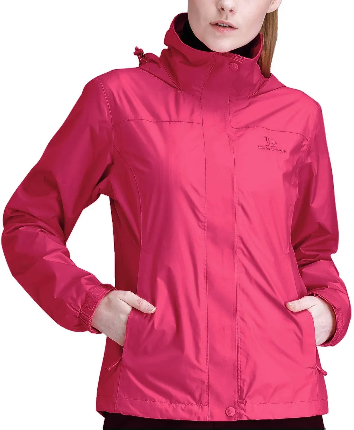 Camel Crown Womens Waterproof Rain Jacket Lightweight Hooded Windbreaker ...