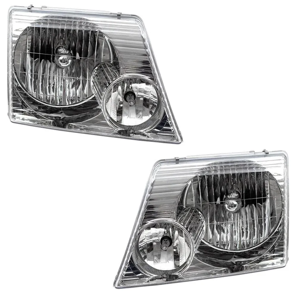 Brock Aftermarket Replacement Driver Left Passenger Right Halogen Headlight ...