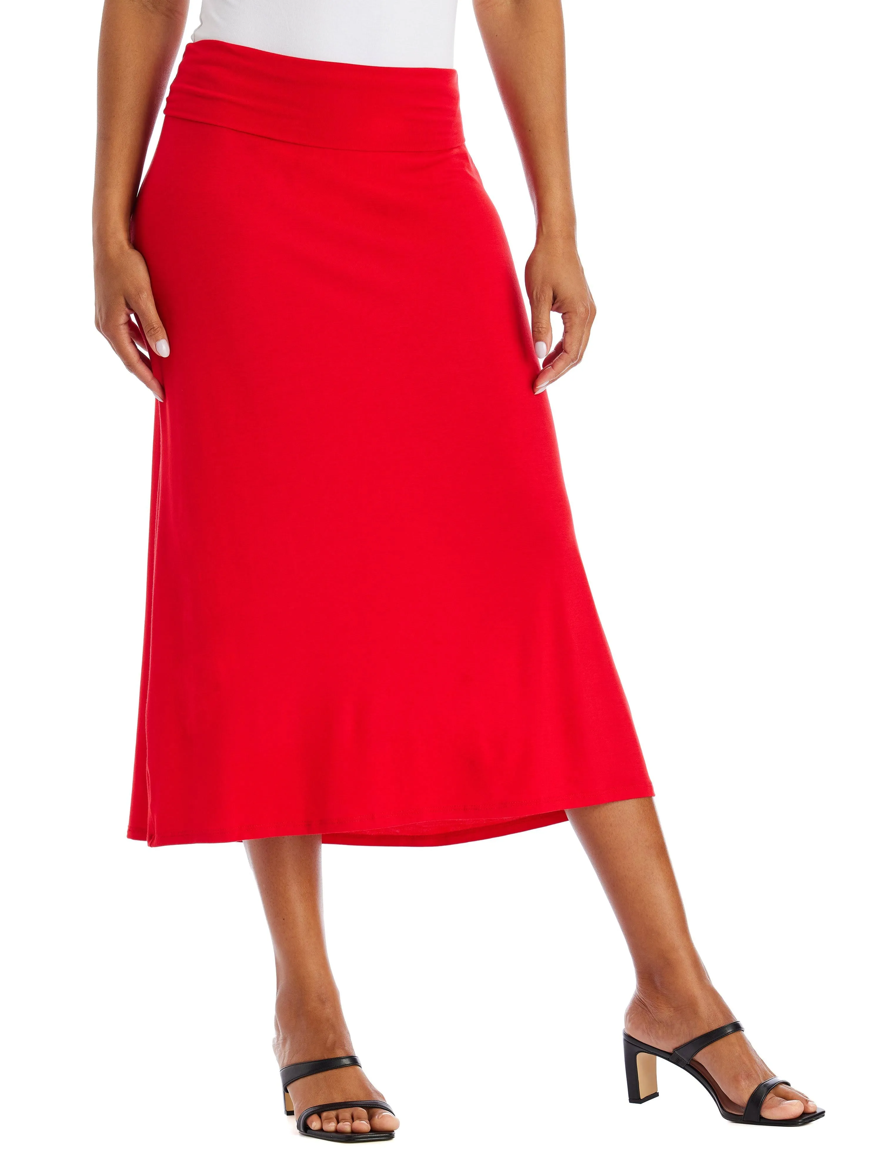 Hybrid & Company Women Versatile Fold Over Waist Maxi Skirt/Convertible Dress ...