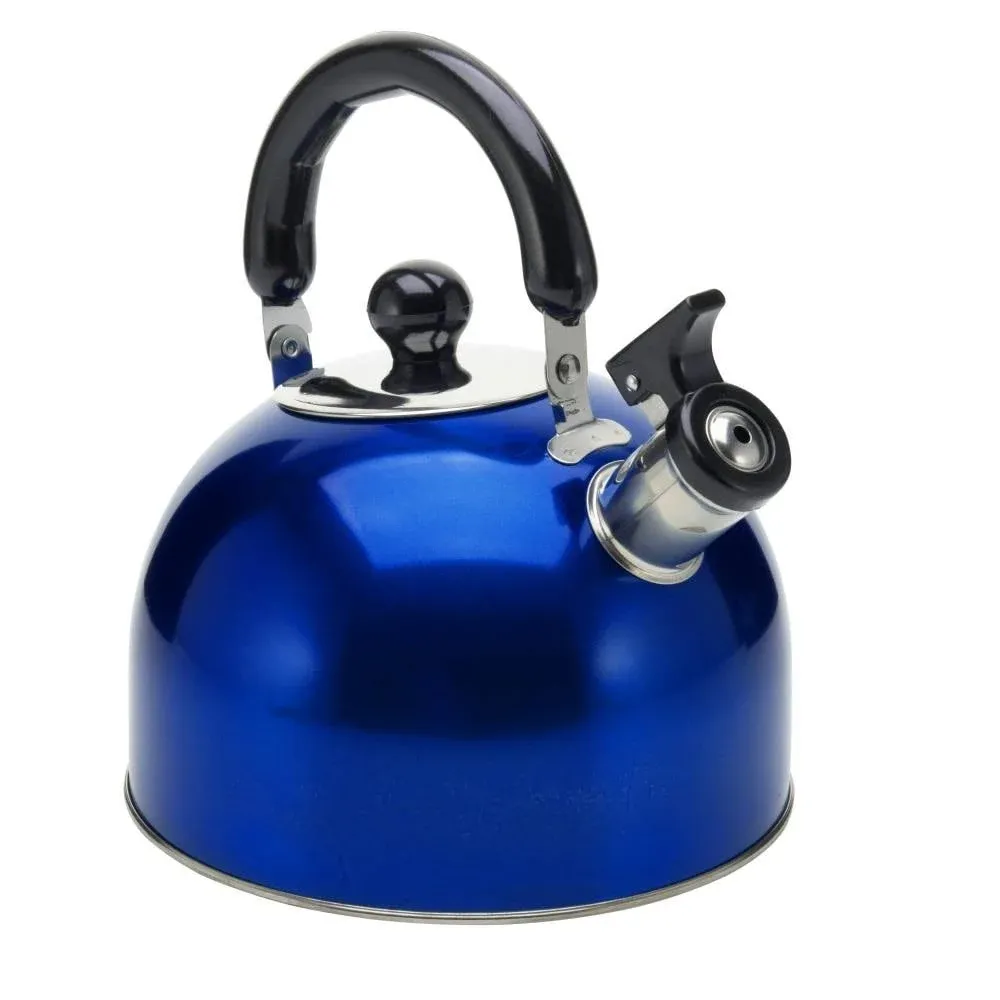 YBM Home Stainless Steel Stovetop Whistling Tea Kettle 3L with Handle, Induction Compatiable - Blue