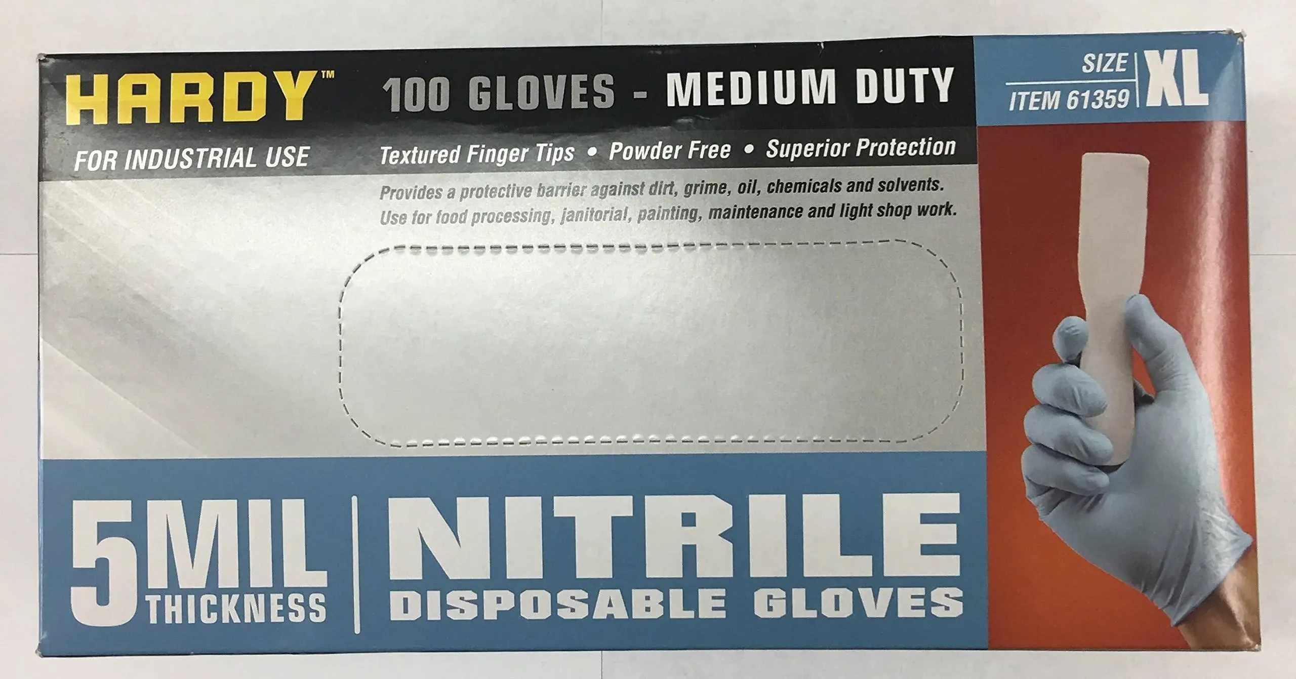 Nitrile Gloves 5 MIL Strong Extra Large - XL - Powder Free - 100 Factory Boxed